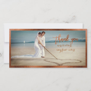 Tarjeta De Agradecimiento Fotografía de PixDezines en forma de cobre falso