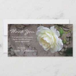 Tarjeta De Agradecimiento Fotografía de rosa blanco, simpatía floral
