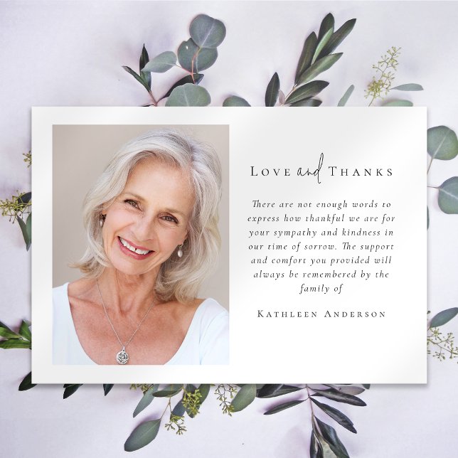 Tarjeta De Agradecimiento Fotografía de solidaridad Funeral (Subido por el creador)