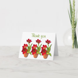 Tarjeta De Agradecimiento Fotografía de Tulipanes Rojos Maduros