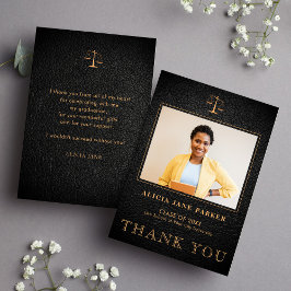 Tarjeta De Agradecimiento Fotografía elegante de la facultad de derecho