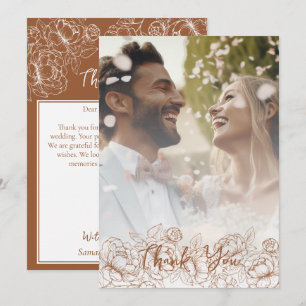 Tarjeta De Agradecimiento Fotografía elegante floral de Boho Moderno Terraco