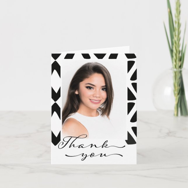 Tarjeta De Agradecimiento Fotografía en blanco y negro Gracias (Anverso)
