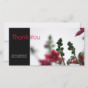 Tarjeta De Agradecimiento Fotografía floral borrosa roja Flores rojas Gracia