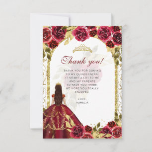 Tarjeta De Agradecimiento Fotografía floral roja elegante de presupuesto Qui