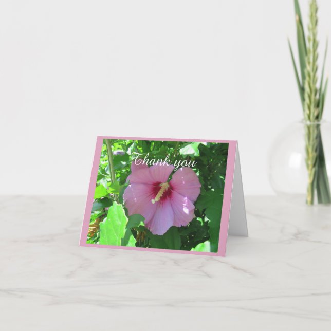 Tarjeta De Agradecimiento Fotografía floral rosa (Anverso)