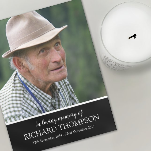 Tarjeta De Agradecimiento Fotografía funeraria Gracias | Orden de servicio (Subido por el creador)