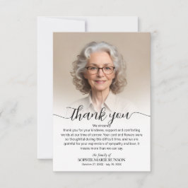 Tarjeta De Agradecimiento Fotografía funeraria simple