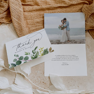 Tarjeta De Agradecimiento Fotografía interna de Eucalyptus y Sage