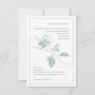 Tarjeta De Agradecimiento Fotografía personalizada Caligrafía floral verde s