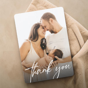 Tarjeta De Agradecimiento Fotografía personalizada de recién nacida niña mod