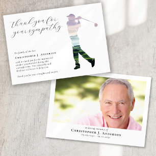 Tarjeta De Agradecimiento Fotografía por caligrafía de golf Fotografía Funer