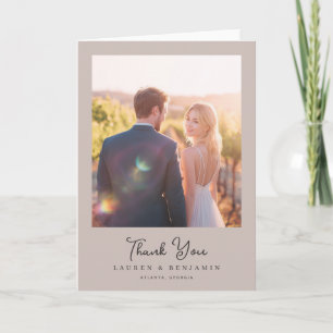 Tarjeta De Agradecimiento Fotografía Romántica Dorada