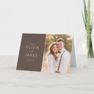Tarjeta De Agradecimiento Fotografía Romántica Marrón Elegante