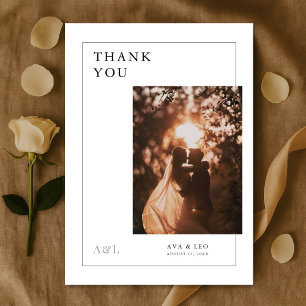Tarjeta De Agradecimiento Fotografía Romántica Tipografía Moderna Simple Mon