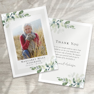 Tarjeta De Agradecimiento Fotografía Simpatía Eucalyptus Funeral