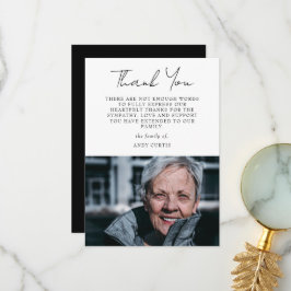 Tarjeta De Agradecimiento Fotografía simple, caligrafía simpática gracias