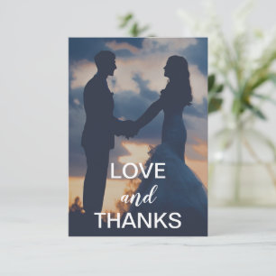 Tarjeta De Agradecimiento Fotografía simple Elegante Negrita Boda moderno