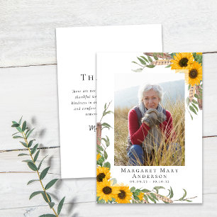 Tarjeta De Agradecimiento Fotografía: Sympathy Funeral Sunflower