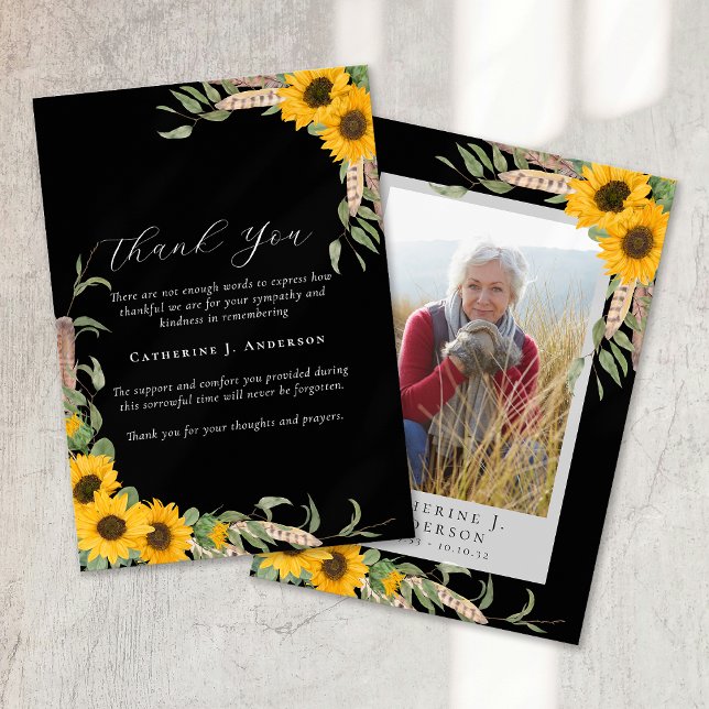 Tarjeta De Agradecimiento Fotografía: Sympathy Funeral Sunflower (Subido por el creador)