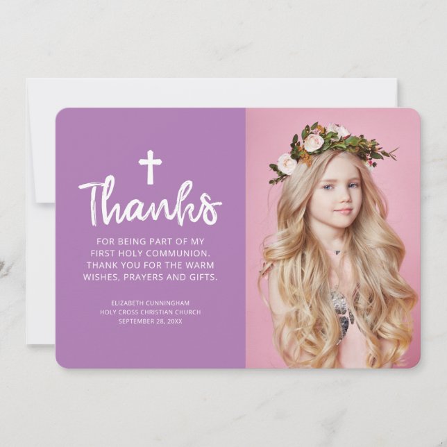 Tarjeta De Agradecimiento Fotografías simples y modernas en la comunidad Gra (Anverso)