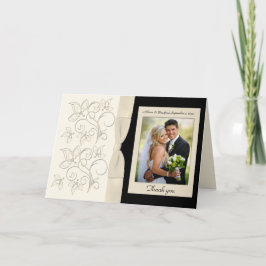Tarjeta de agradecimiento fotográfica floral de ma