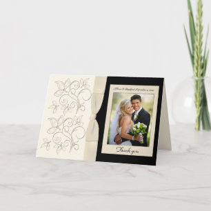 Tarjeta de agradecimiento fotográfica floral de ma