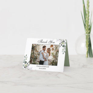 Tarjeta de agradecimiento fotográfica plegable con