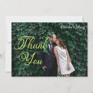 Tarjeta de agradecimiento fotográfico tipográfico 