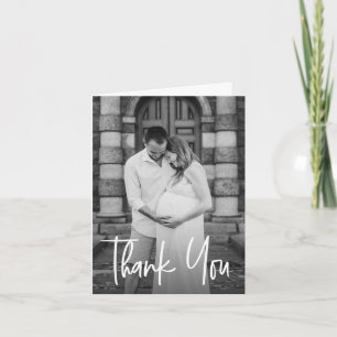 Tarjeta De Agradecimiento Fotomaternidad personalizada de baby shower minima