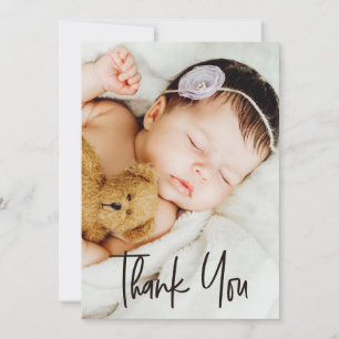 Tarjeta De Agradecimiento Fotomontaje de Baby Shower de Niña Personalizado c