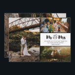 Tarjeta De Agradecimiento Fotomontaje de boda Sr y Sra Gracias<br><div class="desc">Tarjetas de agradecimiento de boda con diseño de Sr y Sra con cuatro de tus fotos de boda favoritas. Muestra a tus familiares y amigos tu agradecimiento por ser parte de tu celebración de boda con una de estas hermosas tarjetas de agradecimiento. Si necesitas ayuda con la plantilla o colocar...</div>