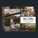 Tarjeta De Agradecimiento Fotomontaje de boda Sr y Sra Gracias<br><div class="desc">Tarjetas de agradecimiento de boda con diseño de Sr y Sra con cuatro de tus fotos de boda favoritas. Muestra a tus familiares y amigos tu agradecimiento por ser parte de tu celebración de boda con una de estas hermosas tarjetas de agradecimiento. Si necesitas ayuda con la plantilla o colocar...</div>