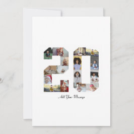 Tarjeta De Agradecimiento Fotomontaje del número 20