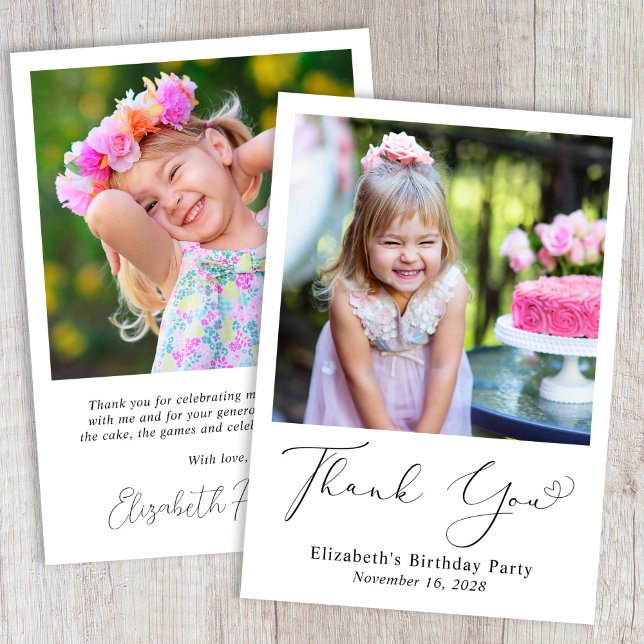 Tarjeta De Agradecimiento Fotomontaje moderno con guión gráfico Cumpleaños (Subido por el creador)