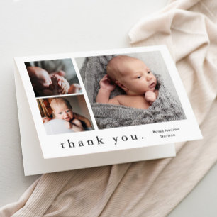 Tarjeta De Agradecimiento Fotos Colage Bebe Tipo Simple