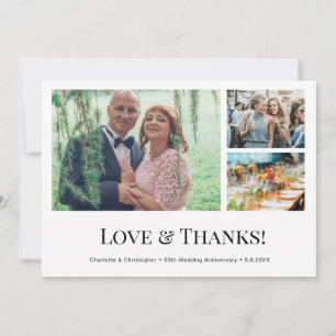 Tarjeta De Agradecimiento Fotos de Aniversario de Bodas de Oro Amor y Gracia