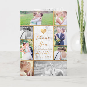 Tarjeta De Agradecimiento Fotos de boda de PixDezines Agradecimiento/Mármol