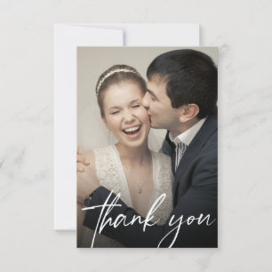 Tarjeta De Agradecimiento Fotos de boda modernas personalizadas 2 Chic