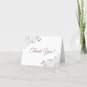 Tarjeta De Agradecimiento Fotos de Bodas elegantes en blanco y Rosa