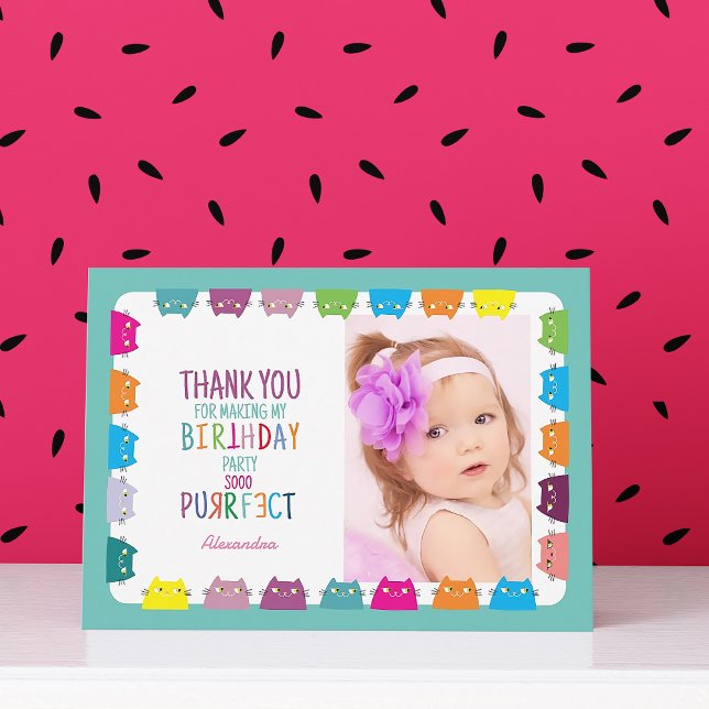 Tarjeta De Agradecimiento Fotos de Cat Chica Cumpleaños Gracias (Subido por el creador)