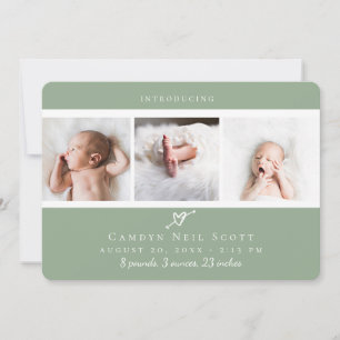 Tarjeta De Agradecimiento Fotos de corazón lindo tira de natalidad sabio anu