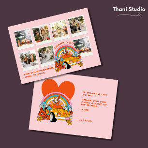 Tarjeta De Agradecimiento Fotos de cumpleaños de Flashback retro vintage de