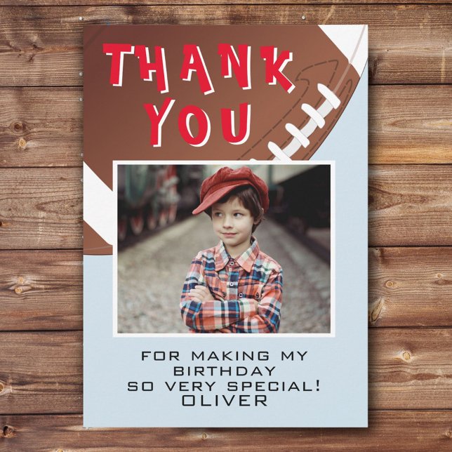 Tarjeta De Agradecimiento Fotos de cumpleaños de niños de la American Footba (Subido por el creador)