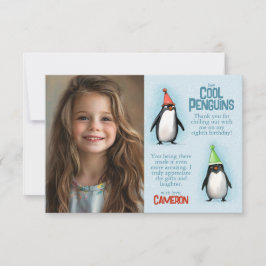 Tarjeta De Agradecimiento Fotos de cumpleaños de pingüinos geniales
