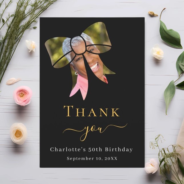 Tarjeta De Agradecimiento Fotos de cumpleaños negro (Subido por el creador)