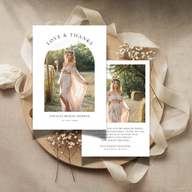 Tarjeta De Agradecimiento Fotos de Despedida de Soltera Boho Minimal Amor y  (Subido por el creador)