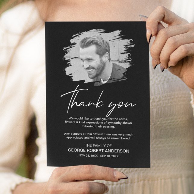 Tarjeta De Agradecimiento Fotos de efectos de corte moderno Funeral Gracias (Subido por el creador)