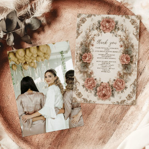 Tarjeta De Agradecimiento Fotos de Elegancia Real Victoriana para Despedida