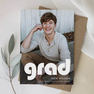 Tarjeta De Agradecimiento Fotos de graduación modernas y sencillas